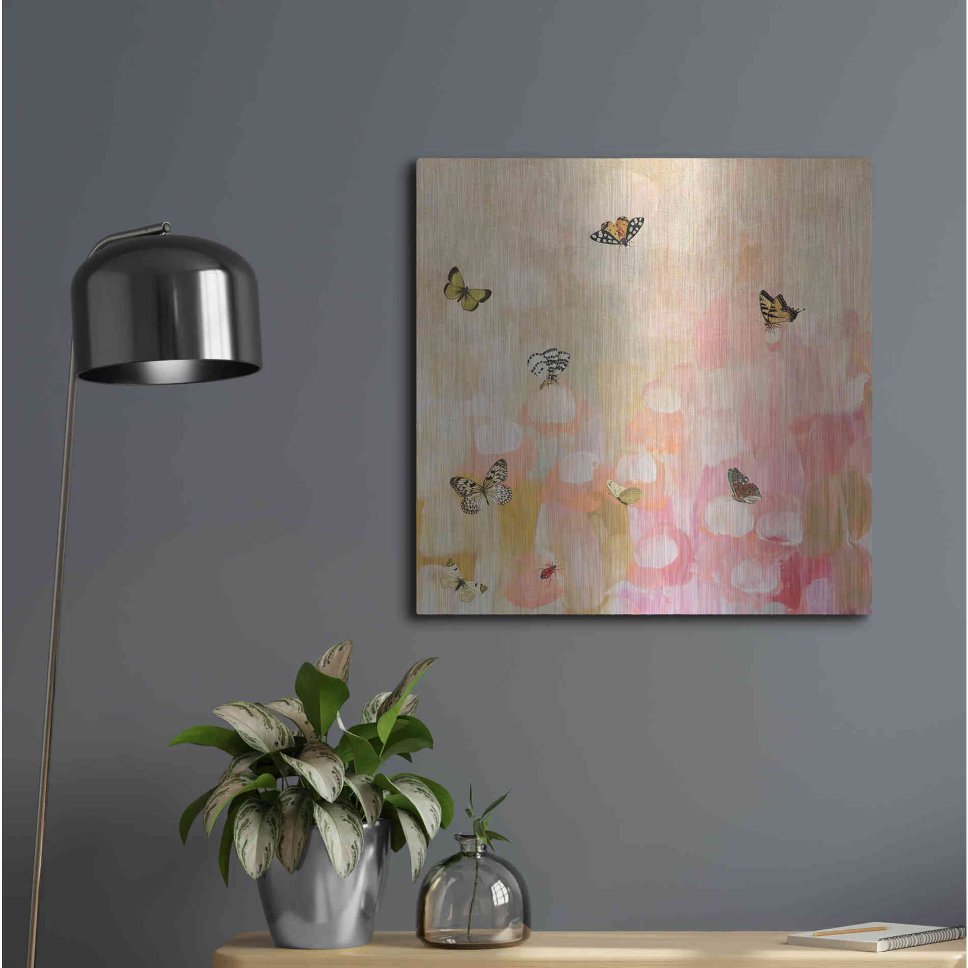 Luxe Metal Art 'Butterfly by 7' by Karen Smith Metal Wall Art,24x24