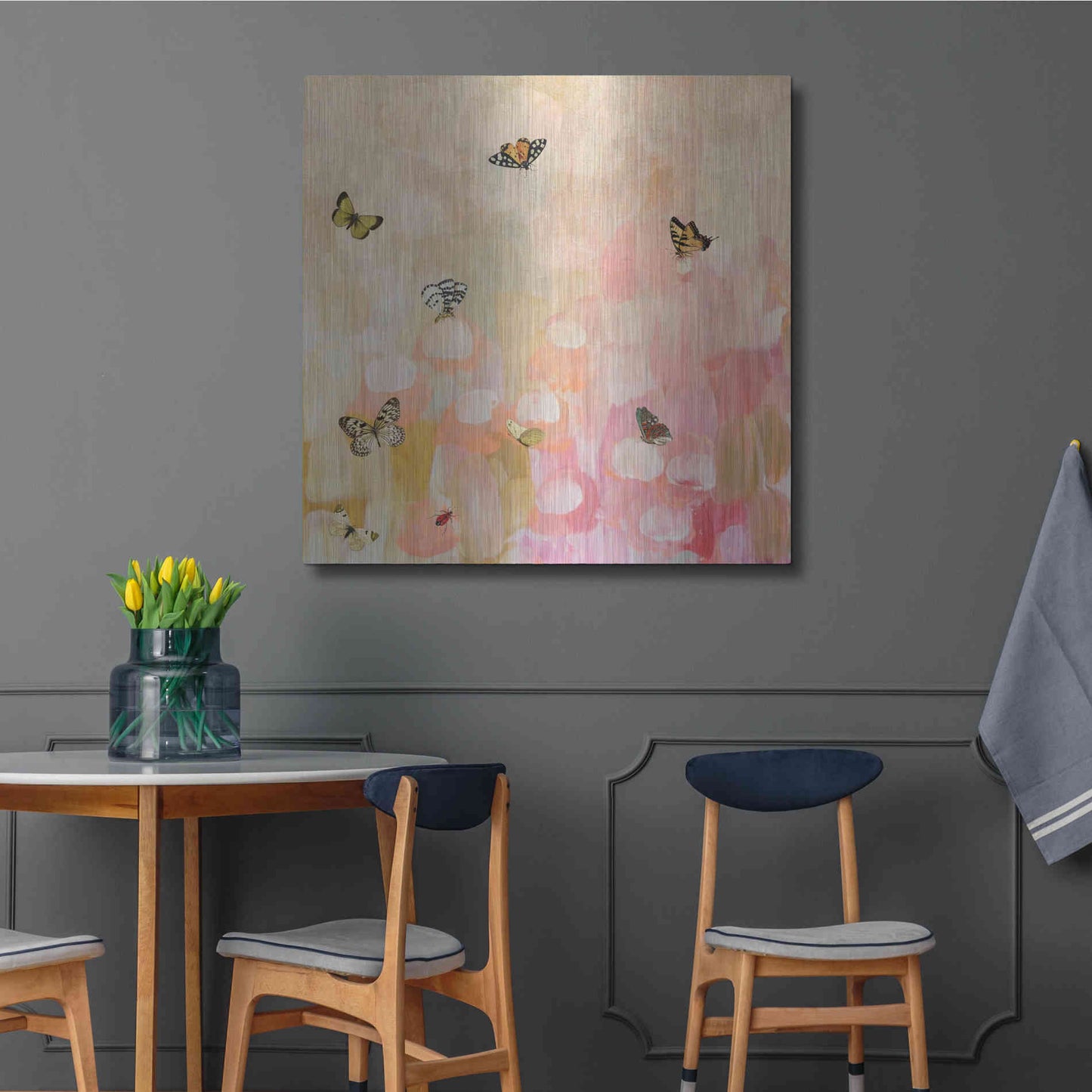 Luxe Metal Art 'Butterfly by 7' by Karen Smith Metal Wall Art,36x36