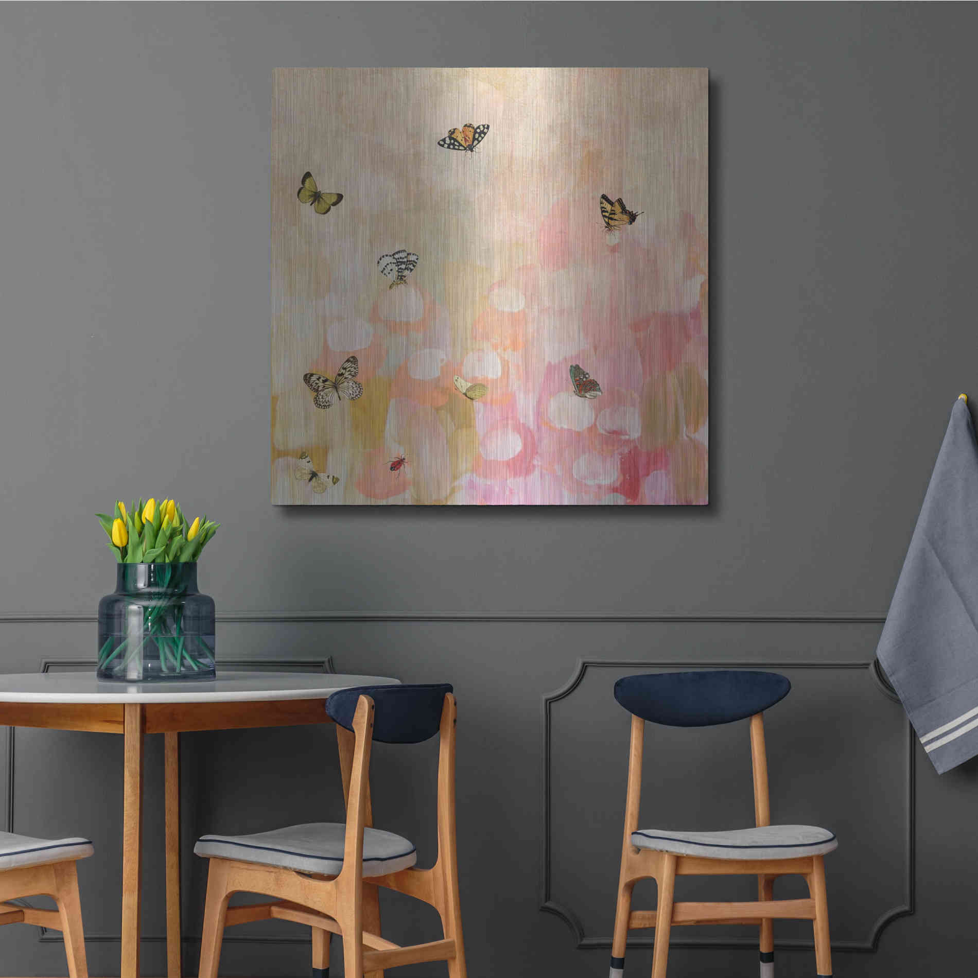 Luxe Metal Art 'Butterfly by 7' by Karen Smith Metal Wall Art,36x36