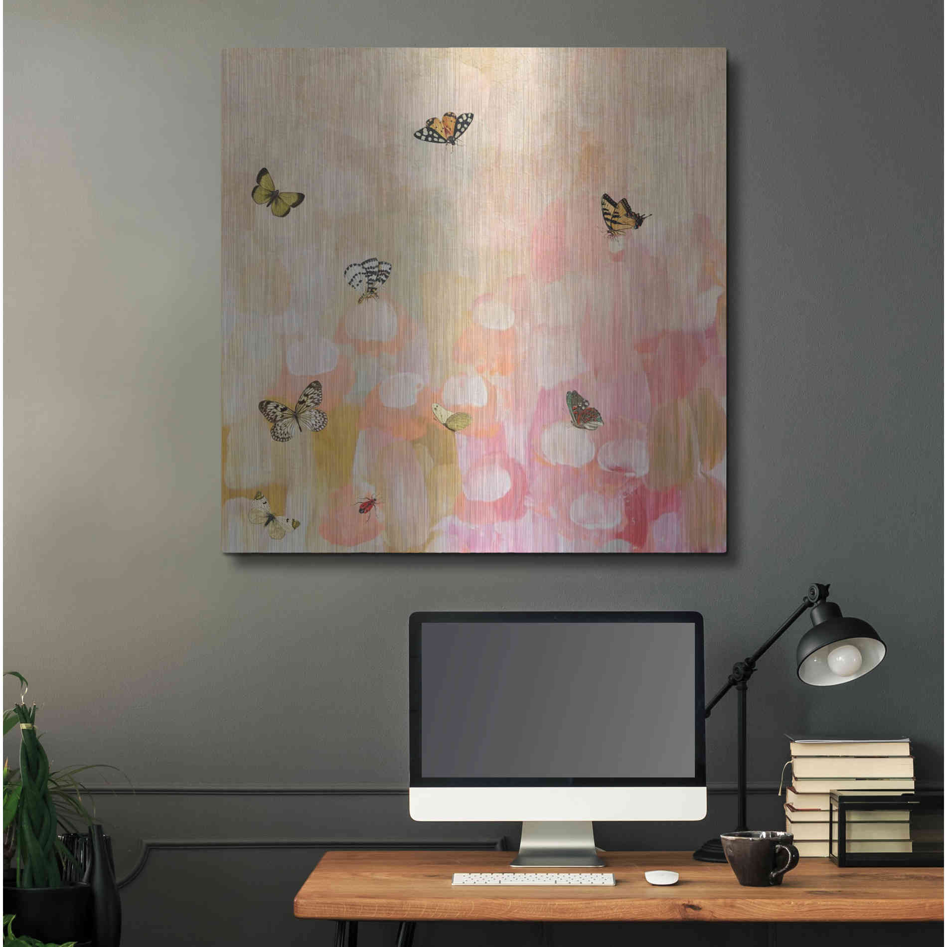 Luxe Metal Art 'Butterfly by 7' by Karen Smith Metal Wall Art,36x36