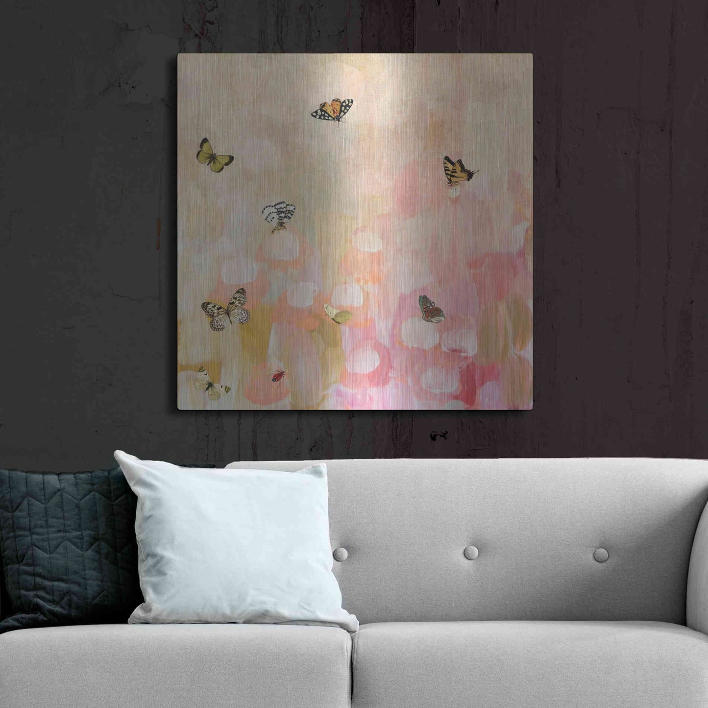 Luxe Metal Art 'Butterfly by 7' by Karen Smith Metal Wall Art,36x36
