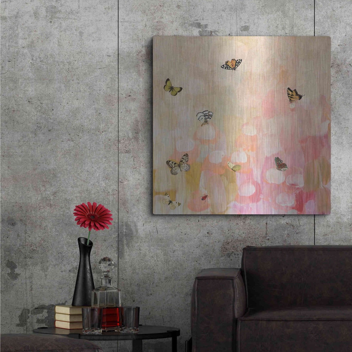 Luxe Metal Art 'Butterfly by 7' by Karen Smith Metal Wall Art,36x36