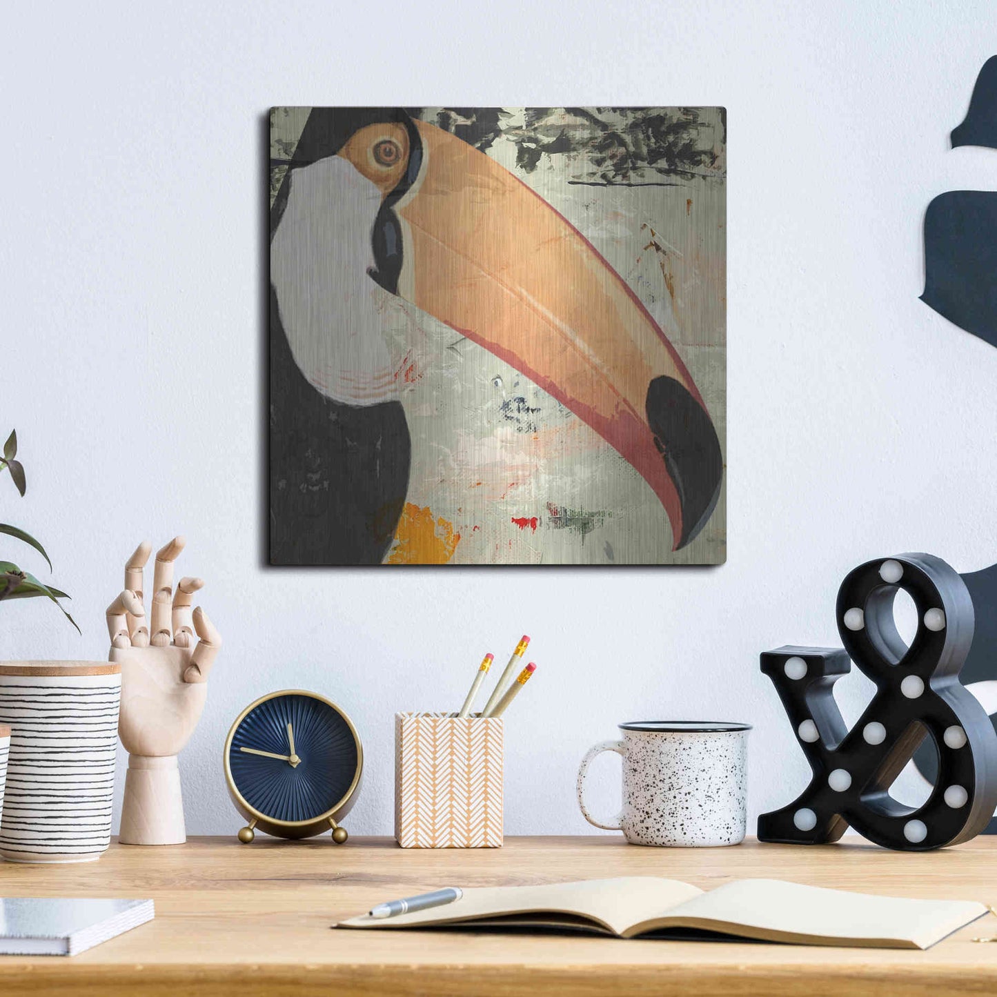 Luxe Metal Art 'Toucan Play 2' by Karen Smith Metal Wall Art,12x12