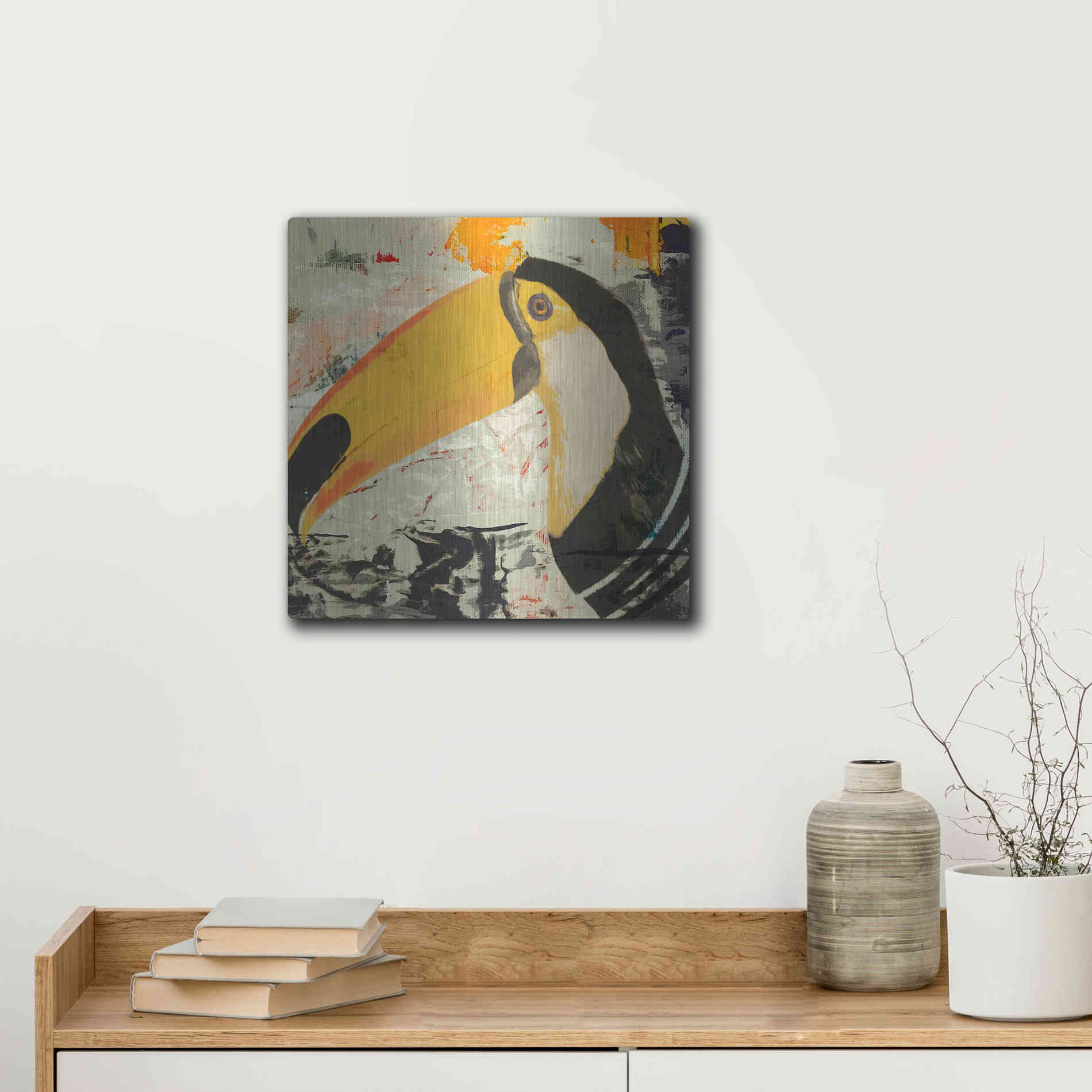 Luxe Metal Art 'Toucan Play 1' by Karen Smith Metal Wall Art,12x12