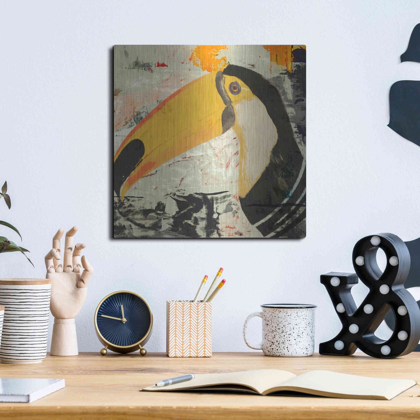 Luxe Metal Art 'Toucan Play 1' by Karen Smith Metal Wall Art,12x12