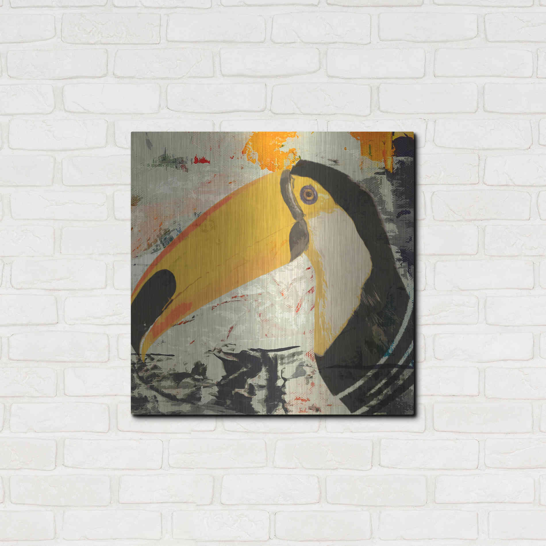 Luxe Metal Art 'Toucan Play 1' by Karen Smith Metal Wall Art,24x24