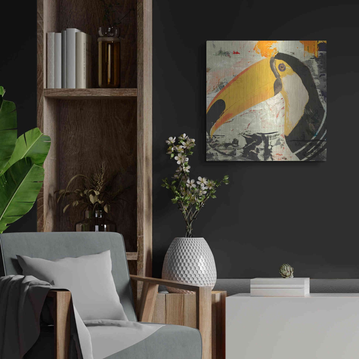 Luxe Metal Art 'Toucan Play 1' by Karen Smith Metal Wall Art,24x24