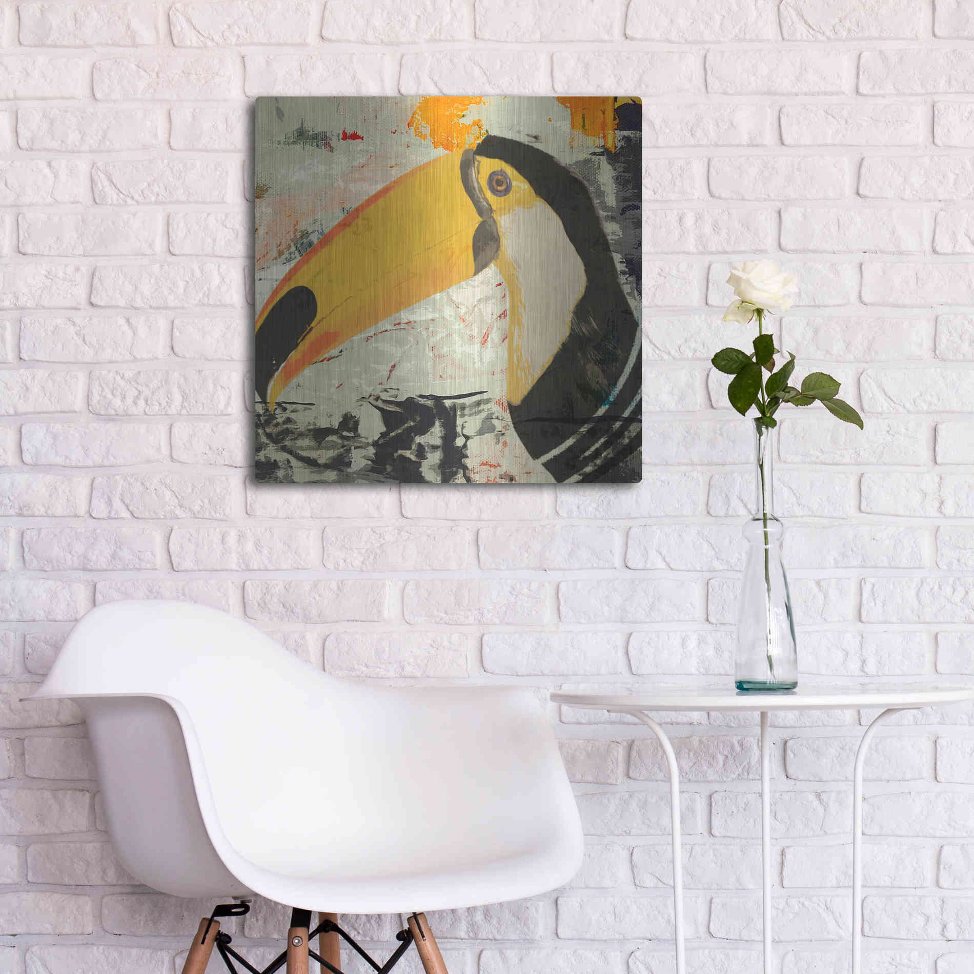 Luxe Metal Art 'Toucan Play 1' by Karen Smith Metal Wall Art,24x24