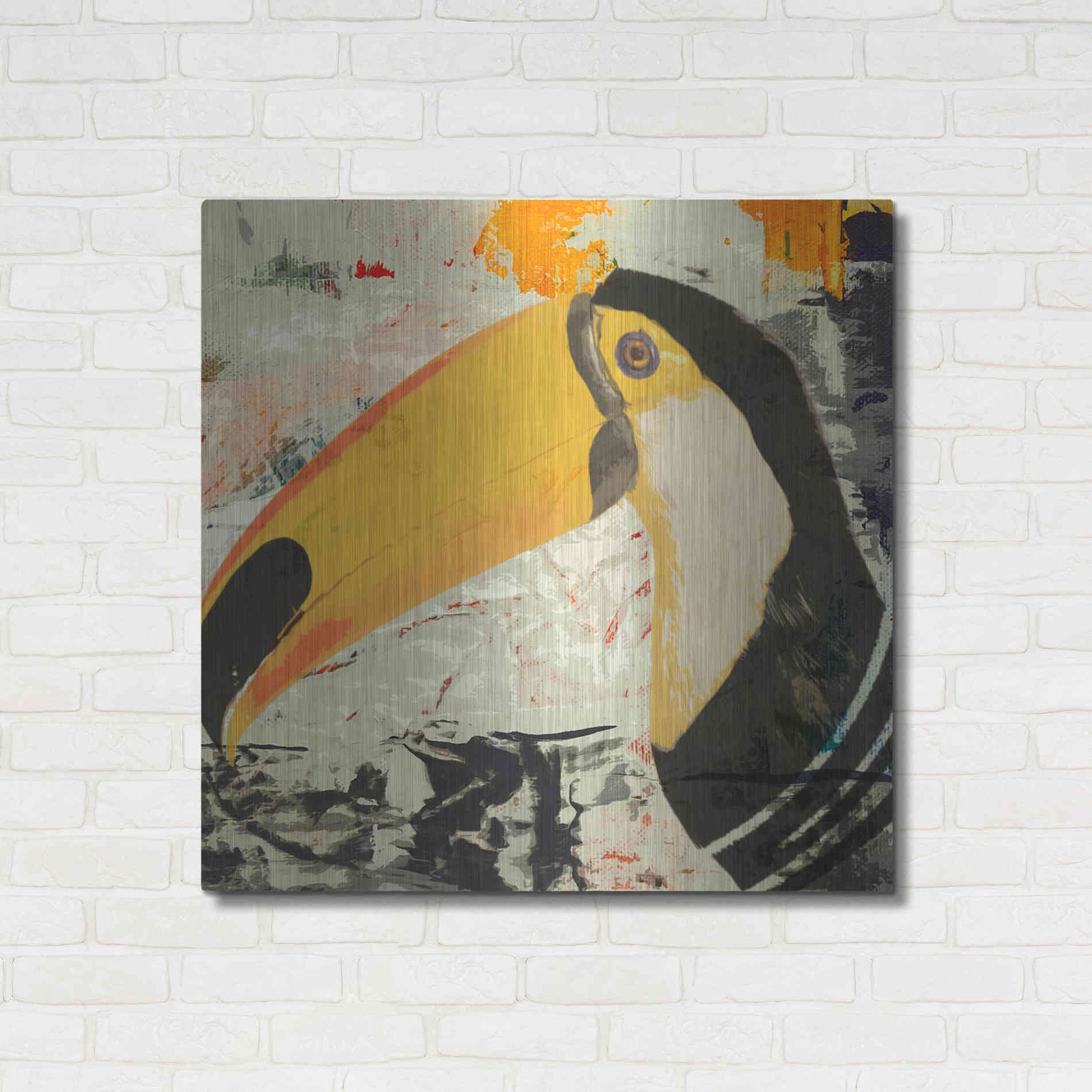 Luxe Metal Art 'Toucan Play 1' by Karen Smith Metal Wall Art,36x36