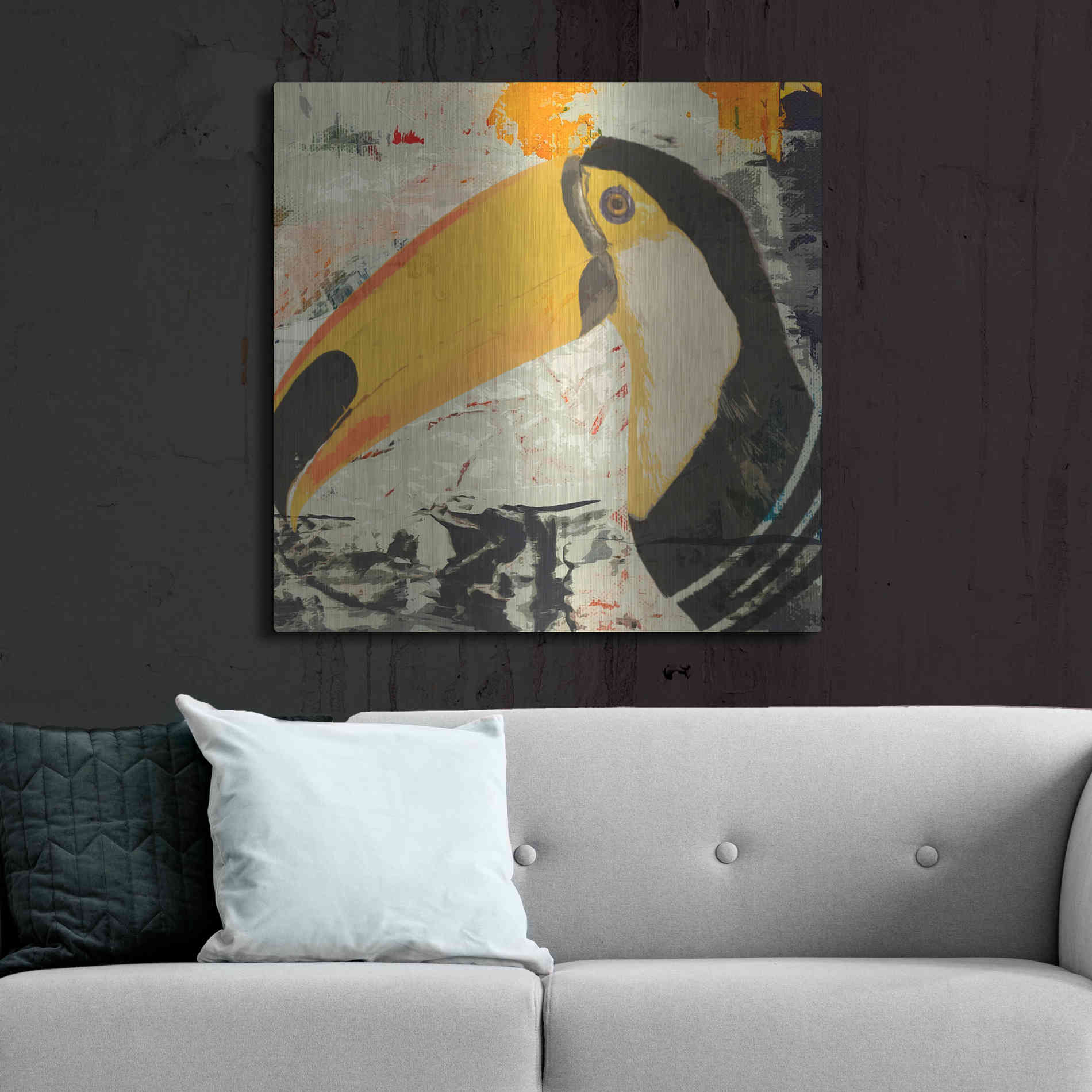 Luxe Metal Art 'Toucan Play 1' by Karen Smith Metal Wall Art,36x36