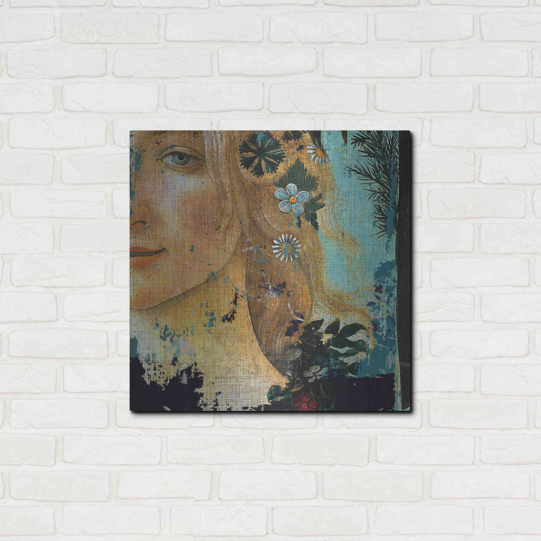 Luxe Metal Art 'Flower Lady' by Karen Smith Metal Wall Art,24x24
