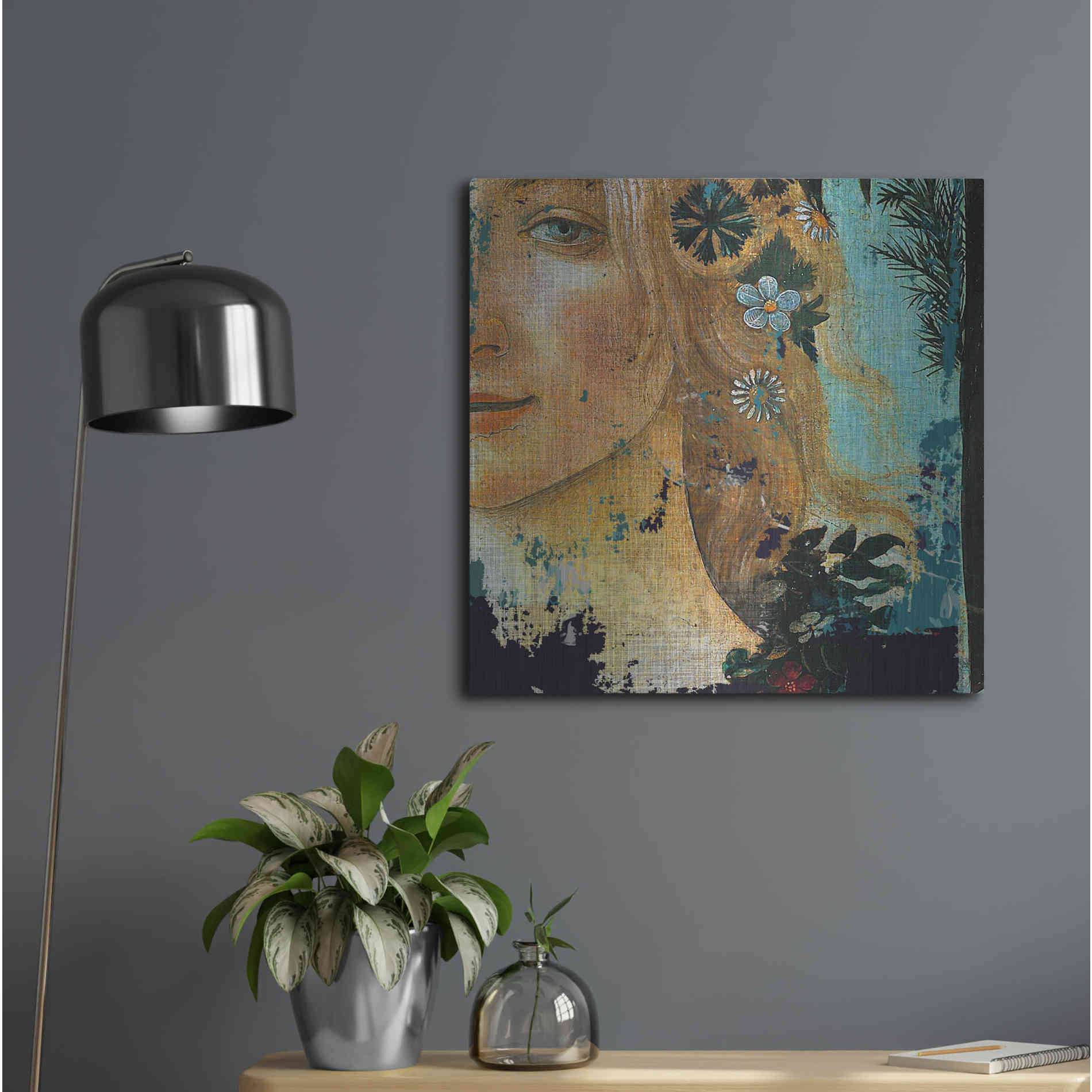 Luxe Metal Art 'Flower Lady' by Karen Smith Metal Wall Art,24x24
