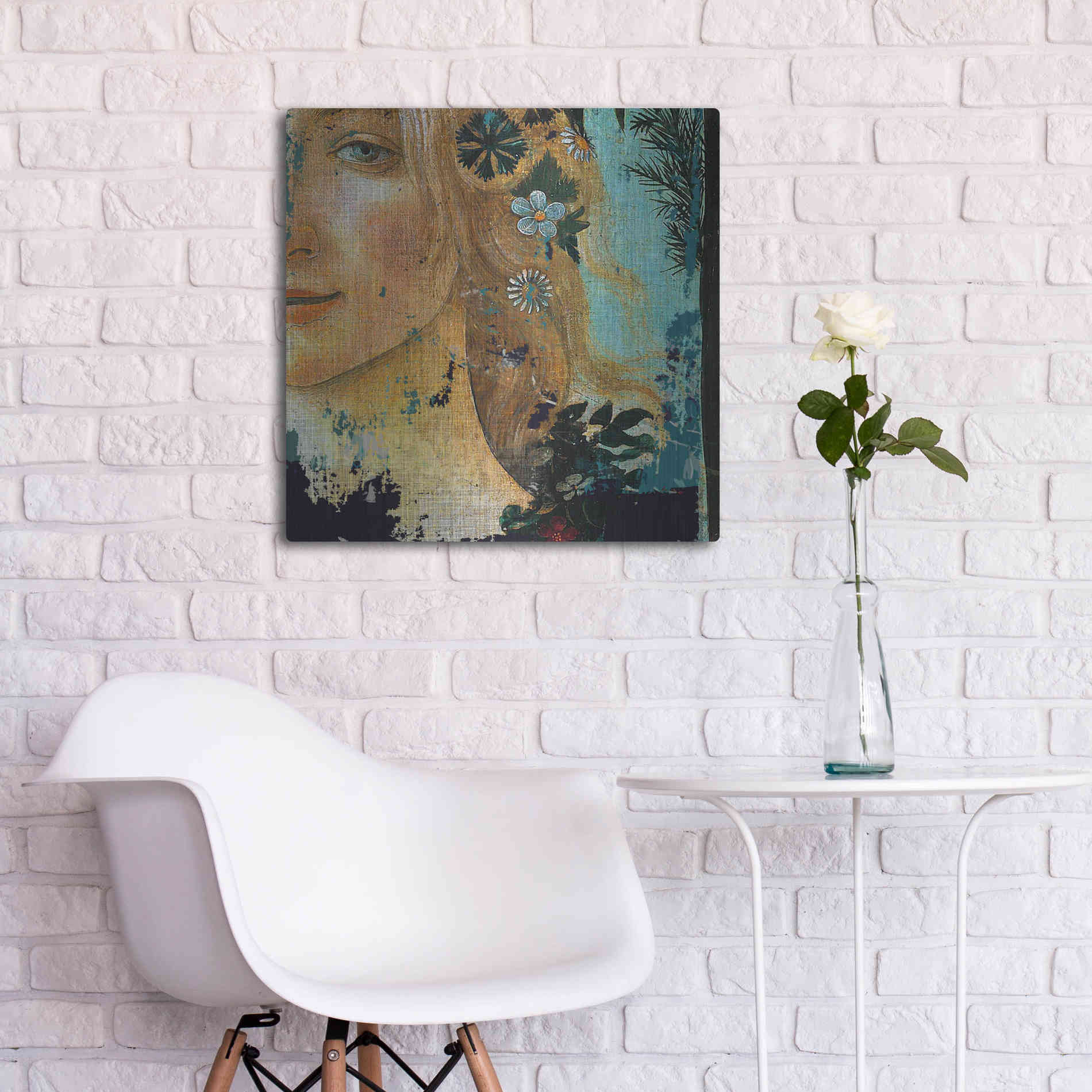 Luxe Metal Art 'Flower Lady' by Karen Smith Metal Wall Art,24x24