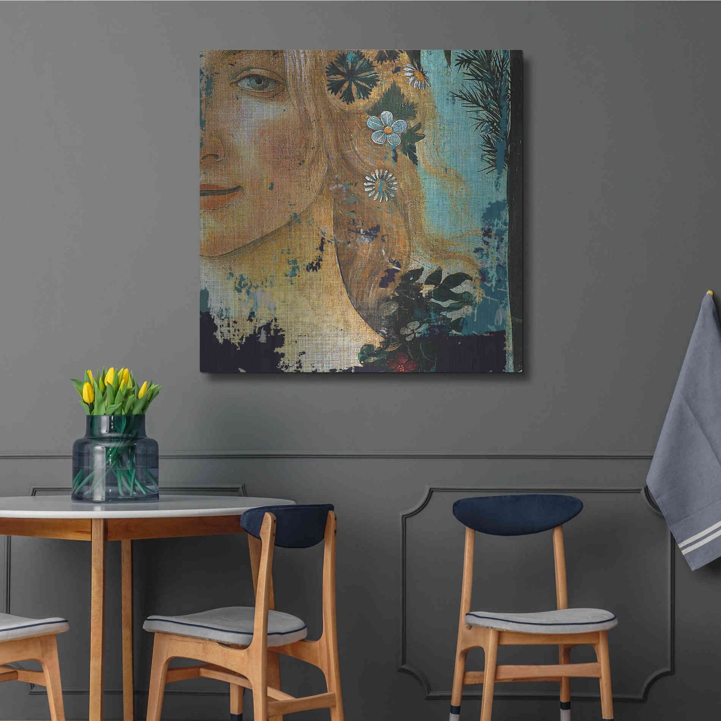 Luxe Metal Art 'Flower Lady' by Karen Smith Metal Wall Art,36x36