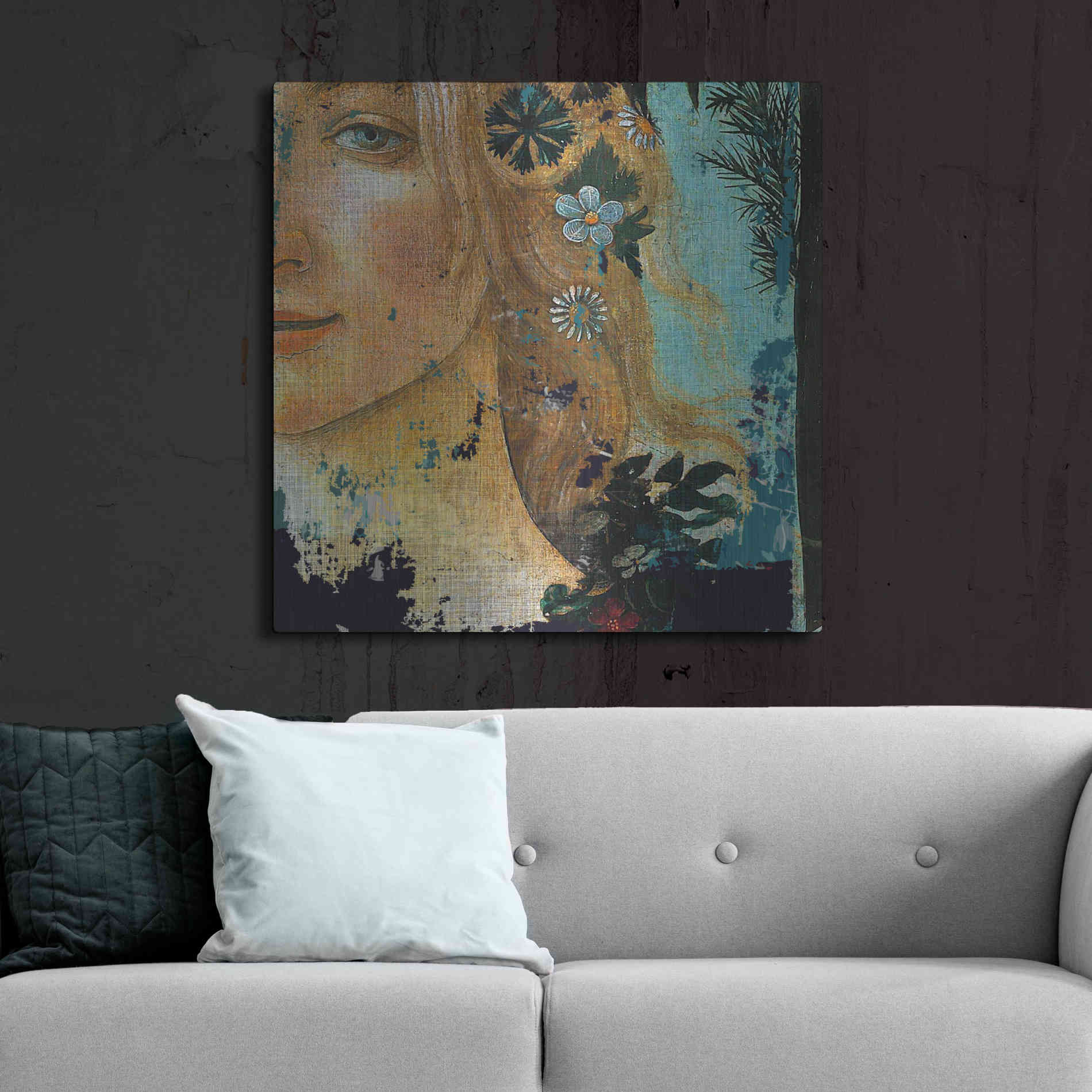 Luxe Metal Art 'Flower Lady' by Karen Smith Metal Wall Art,36x36
