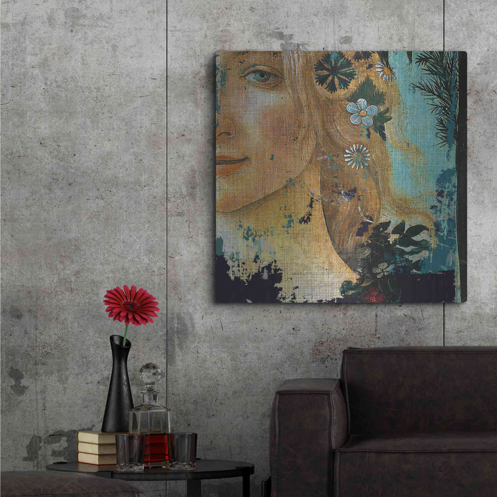 Luxe Metal Art 'Flower Lady' by Karen Smith Metal Wall Art,36x36