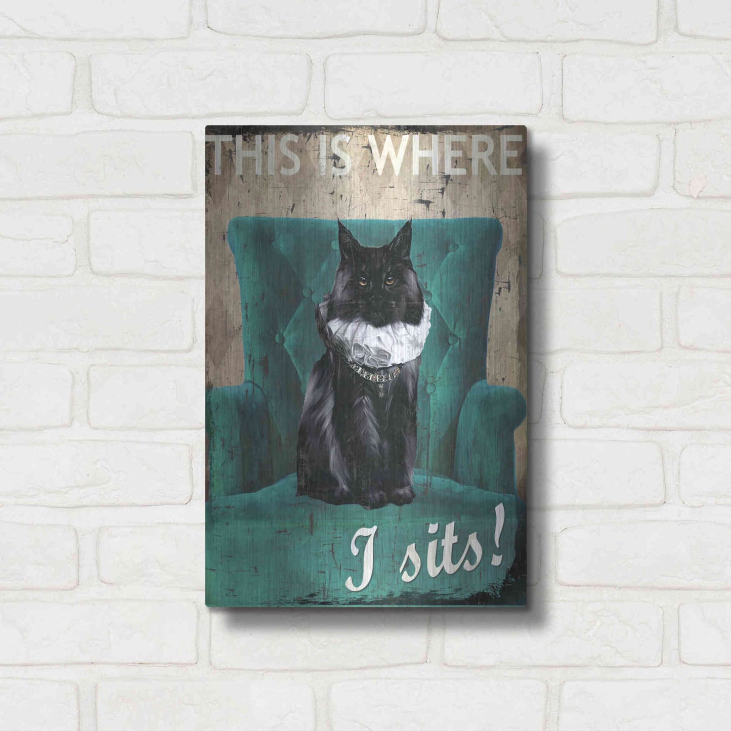 Luxe Metal Art 'I Sits' by Karen Smith Metal Wall Art,12x16