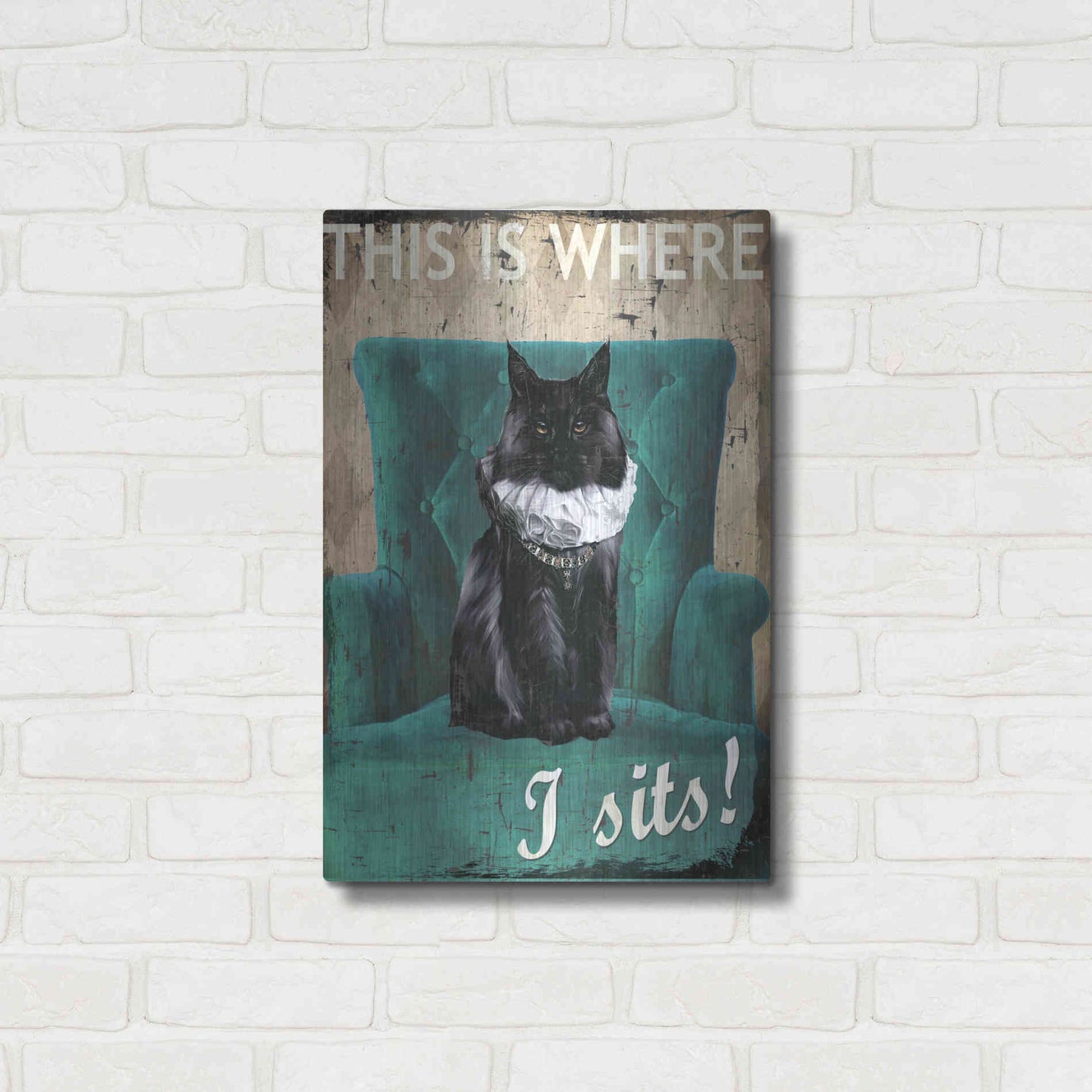 Luxe Metal Art 'I Sits' by Karen Smith Metal Wall Art,16x24