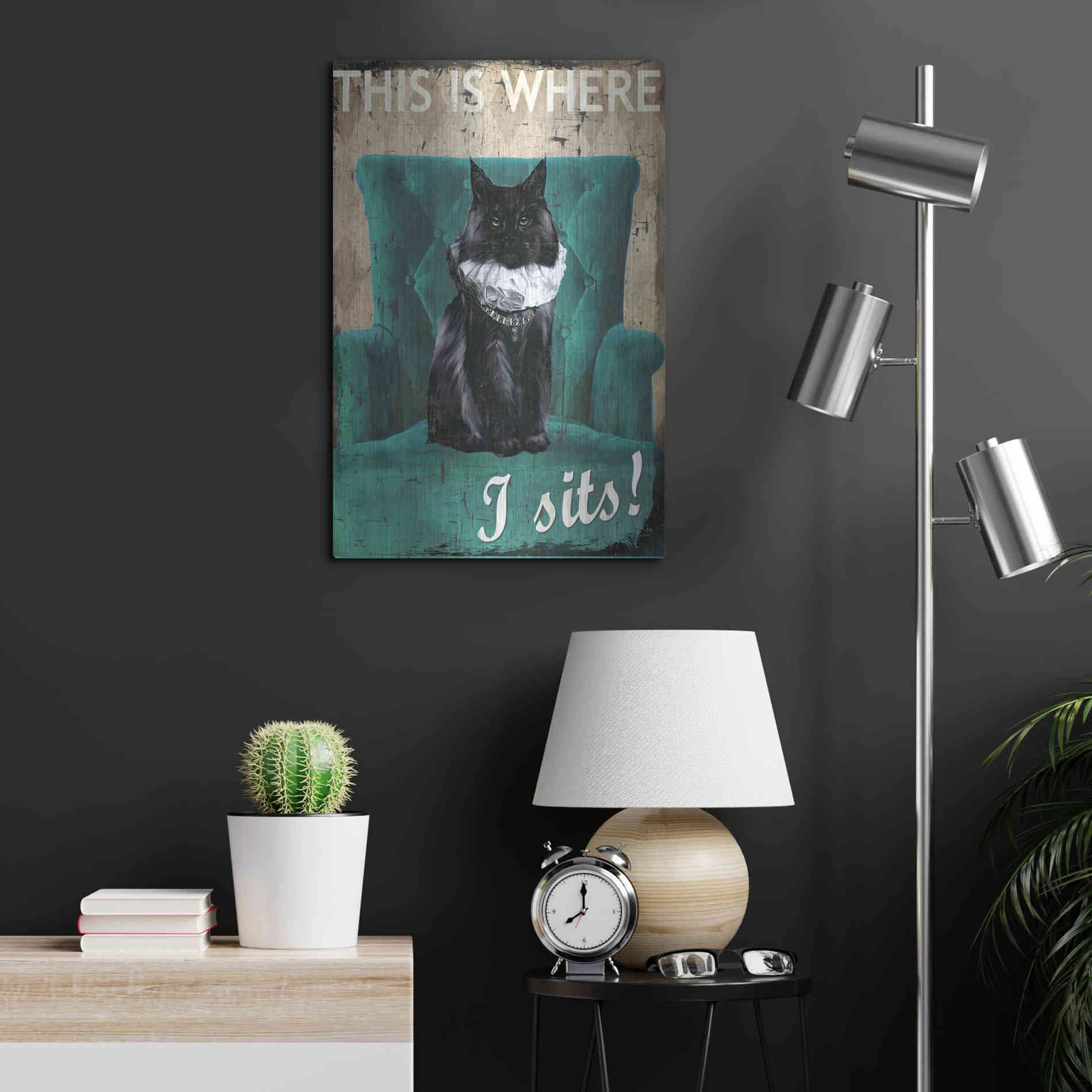 Luxe Metal Art 'I Sits' by Karen Smith Metal Wall Art,16x24