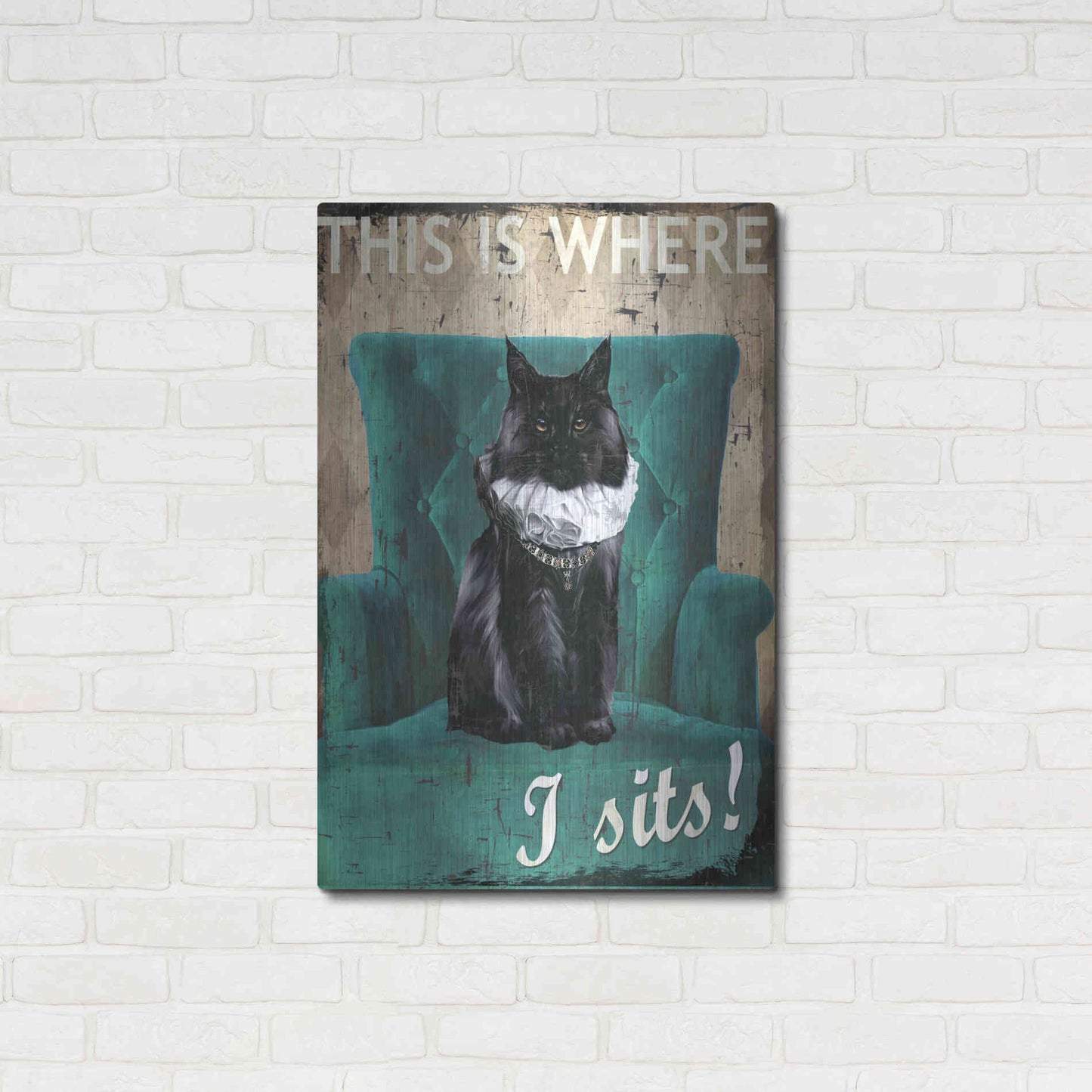 Luxe Metal Art 'I Sits' by Karen Smith Metal Wall Art,24x36