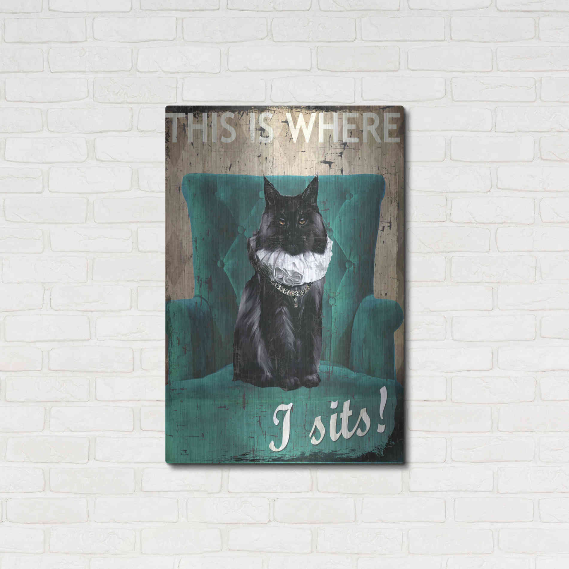 Luxe Metal Art 'I Sits' by Karen Smith Metal Wall Art,24x36