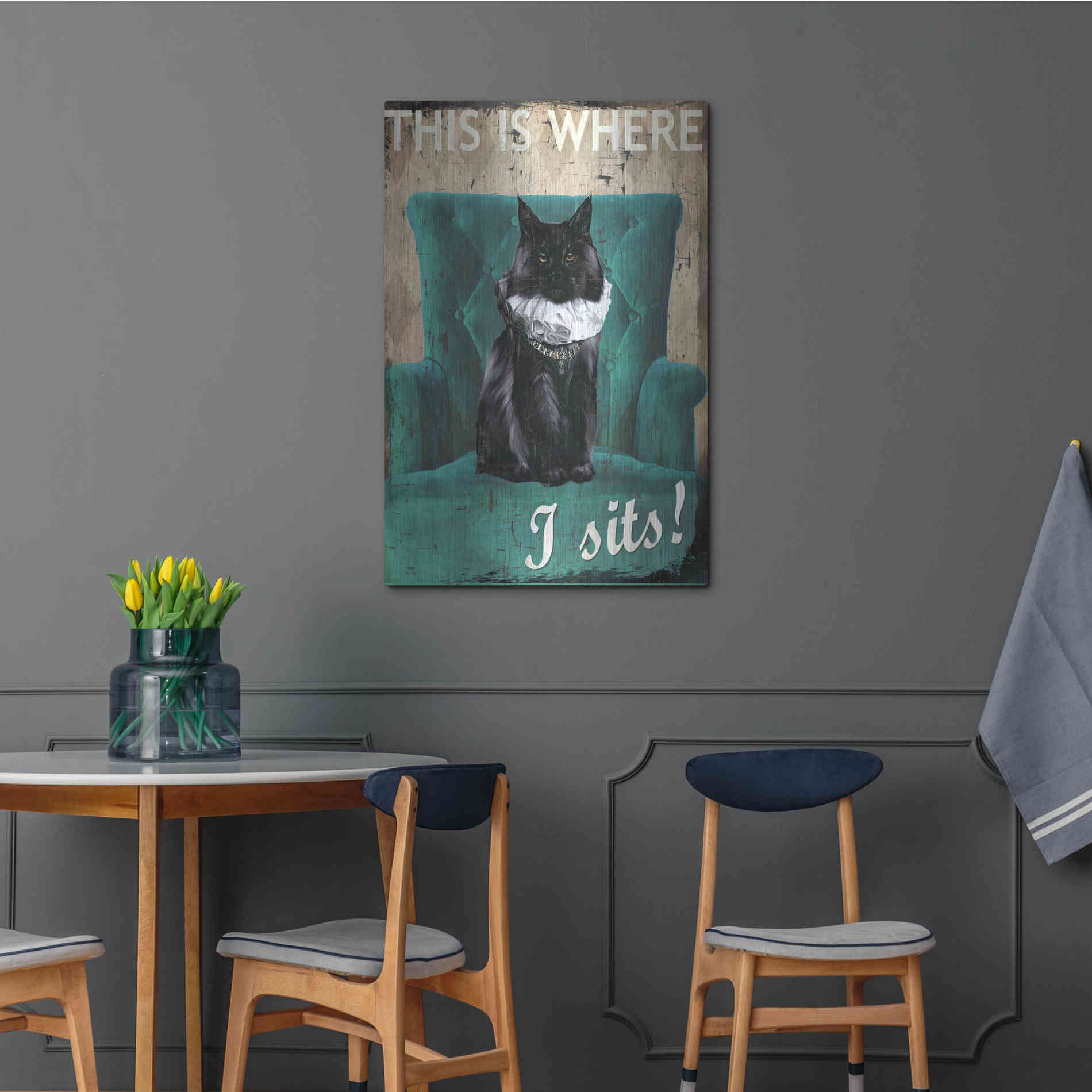 Luxe Metal Art 'I Sits' by Karen Smith Metal Wall Art,24x36