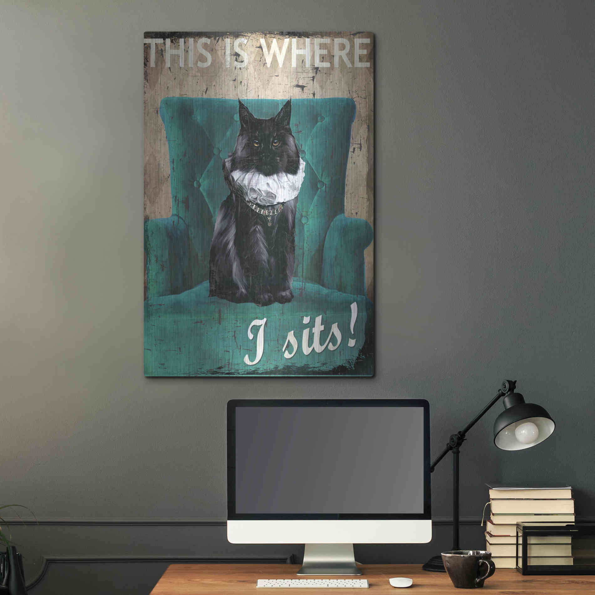 Luxe Metal Art 'I Sits' by Karen Smith Metal Wall Art,24x36