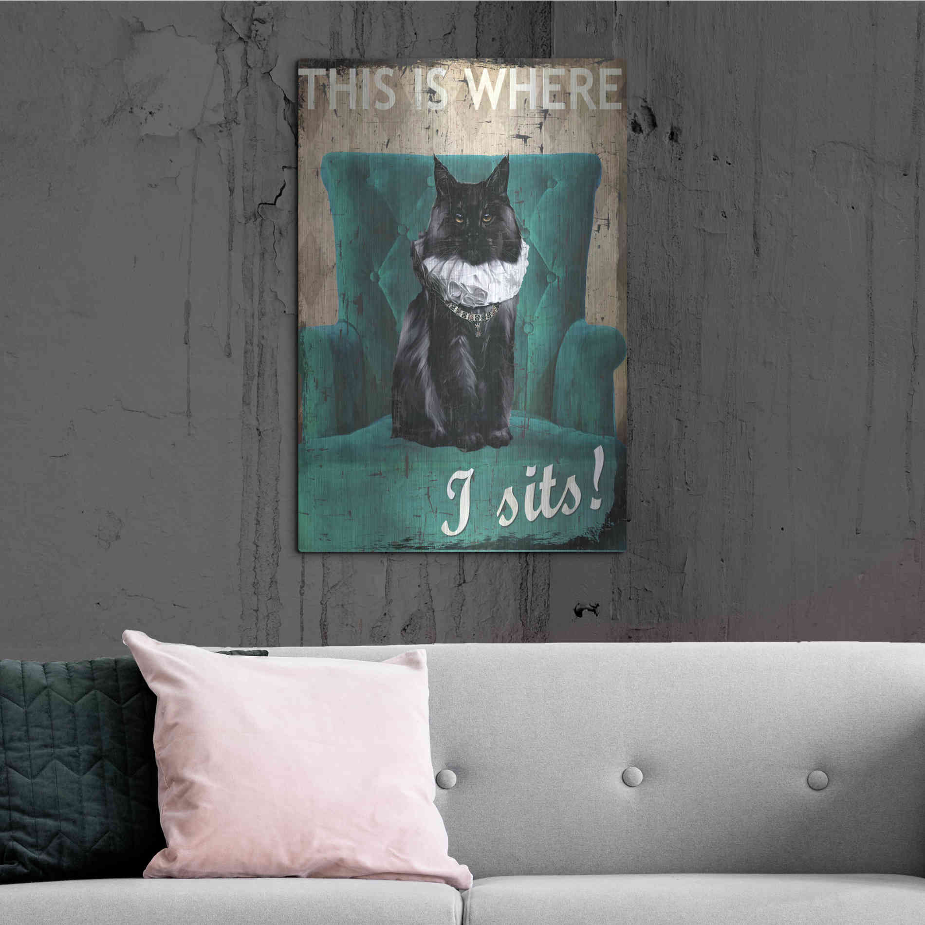 Luxe Metal Art 'I Sits' by Karen Smith Metal Wall Art,24x36