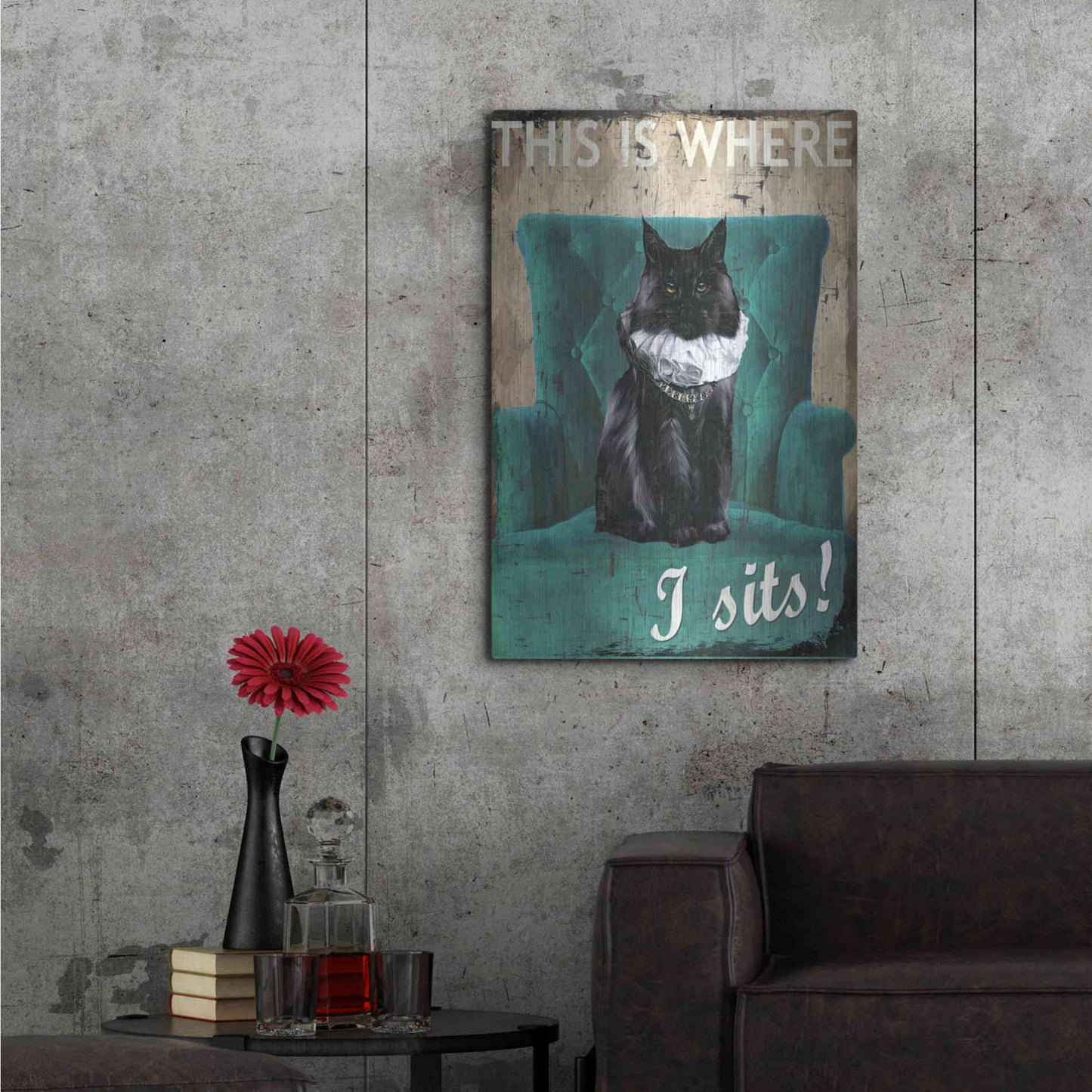 Luxe Metal Art 'I Sits' by Karen Smith Metal Wall Art,24x36