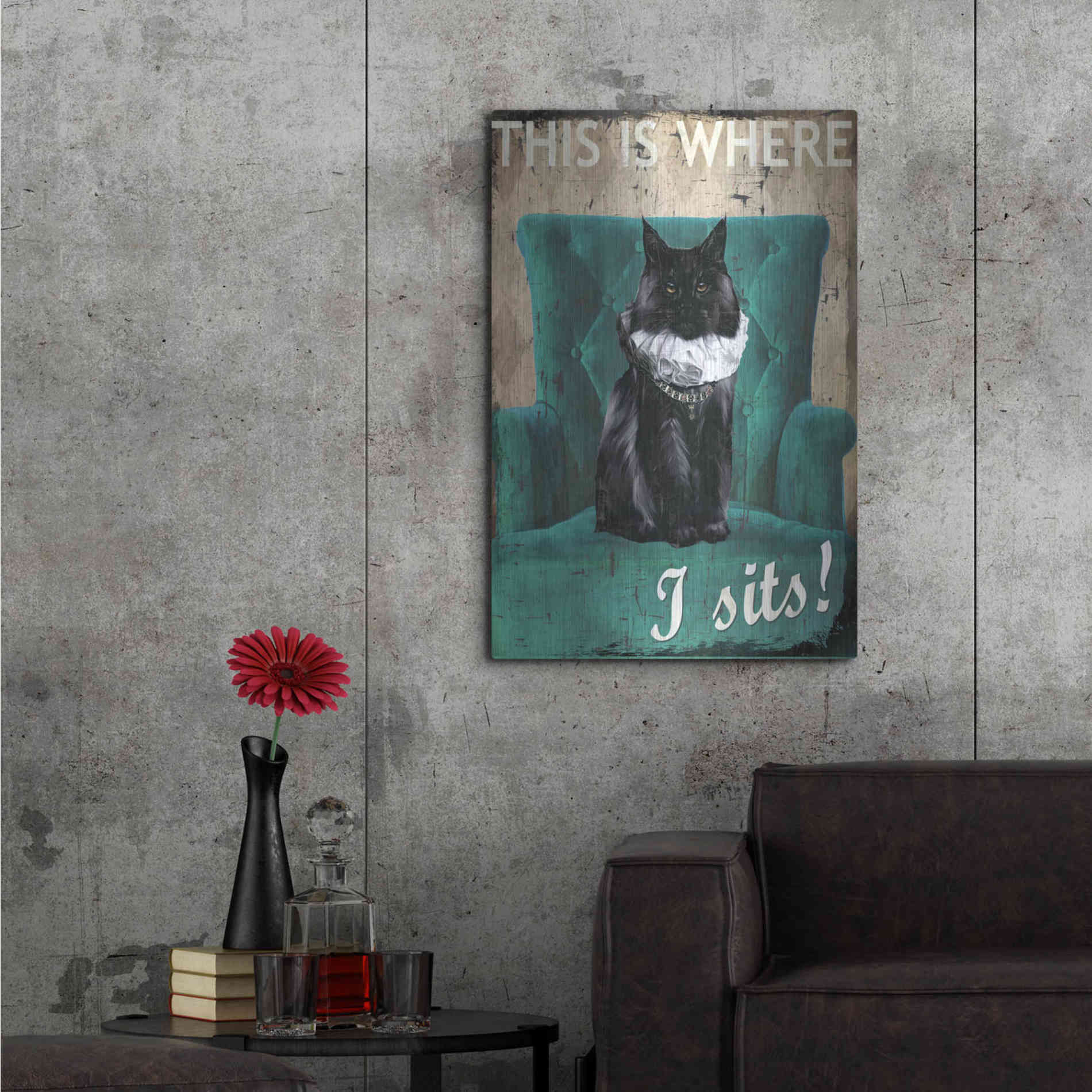 Luxe Metal Art 'I Sits' by Karen Smith Metal Wall Art,24x36