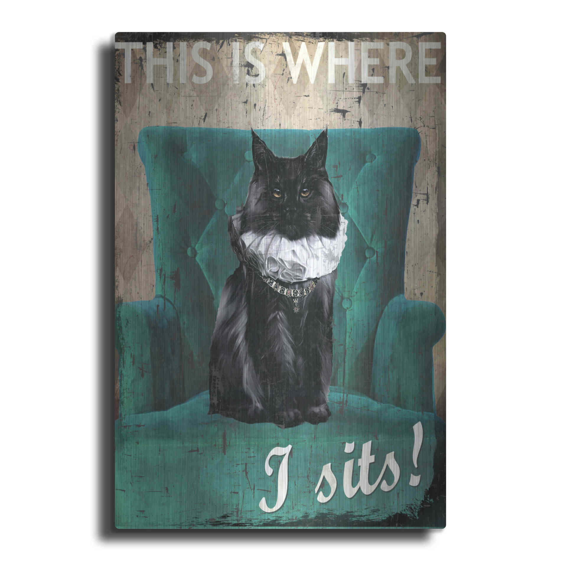 Luxe Metal Art 'I Sits' by Karen Smith Metal Wall Art