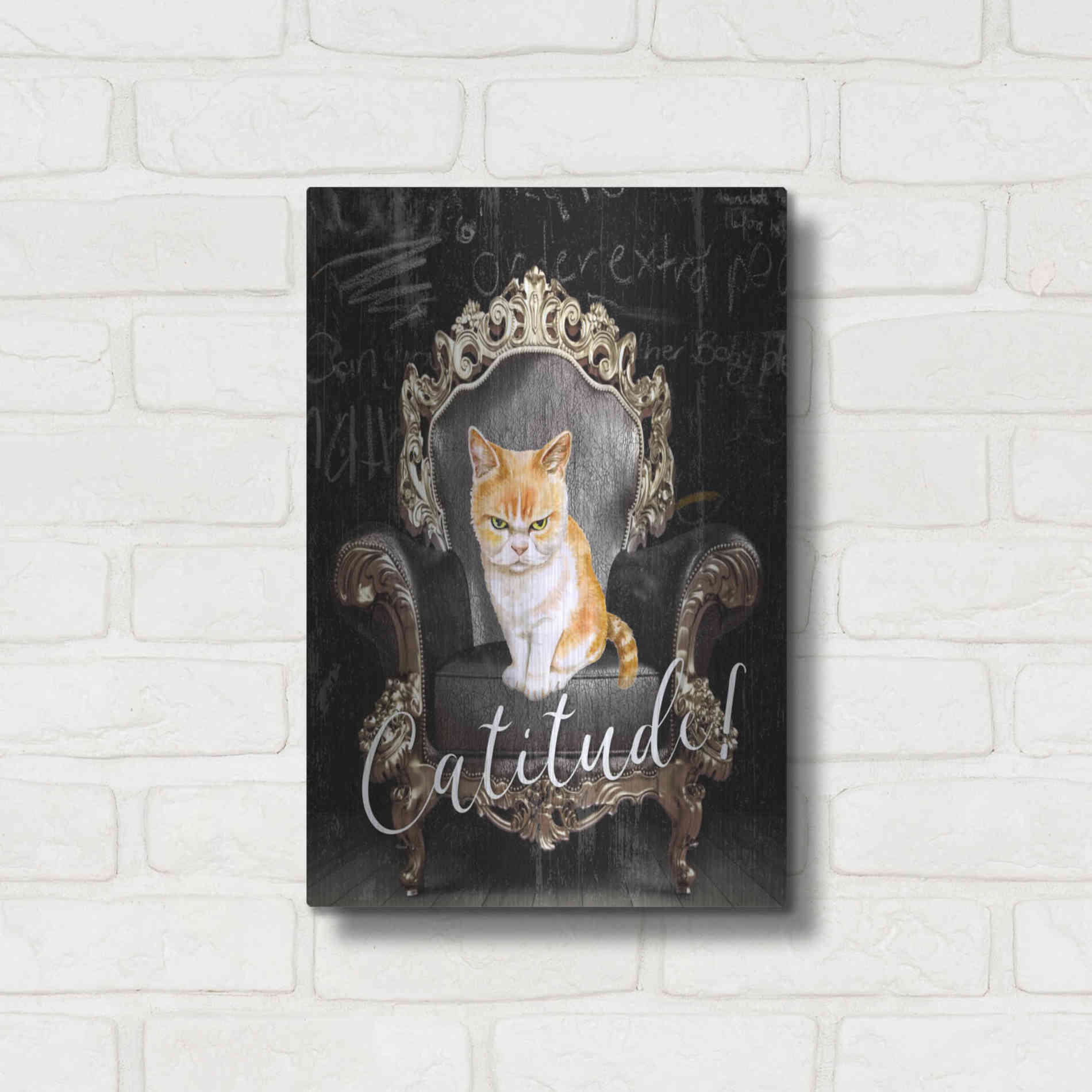 Luxe Metal Art 'Catitude' by Karen Smith Metal Wall Art,12x16