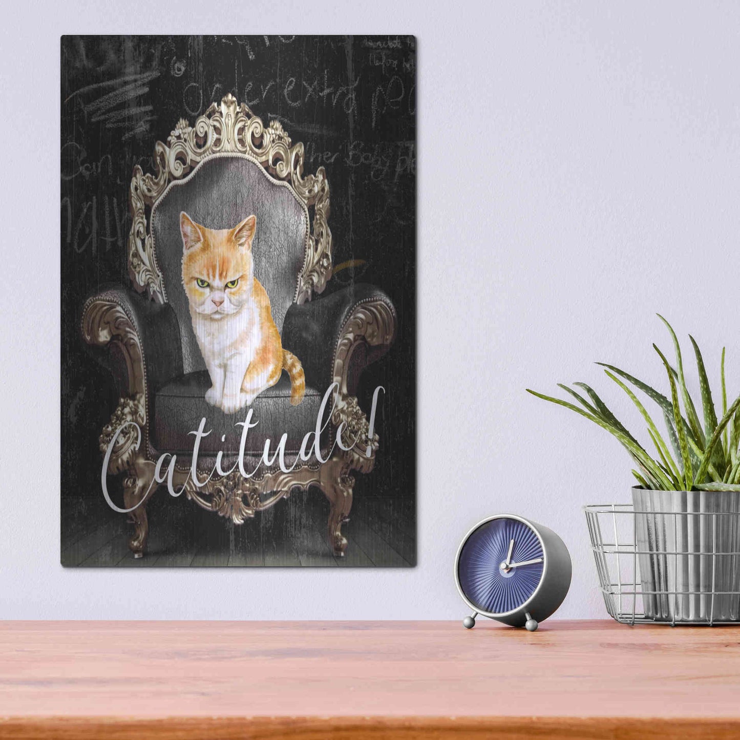Luxe Metal Art 'Catitude' by Karen Smith Metal Wall Art,12x16