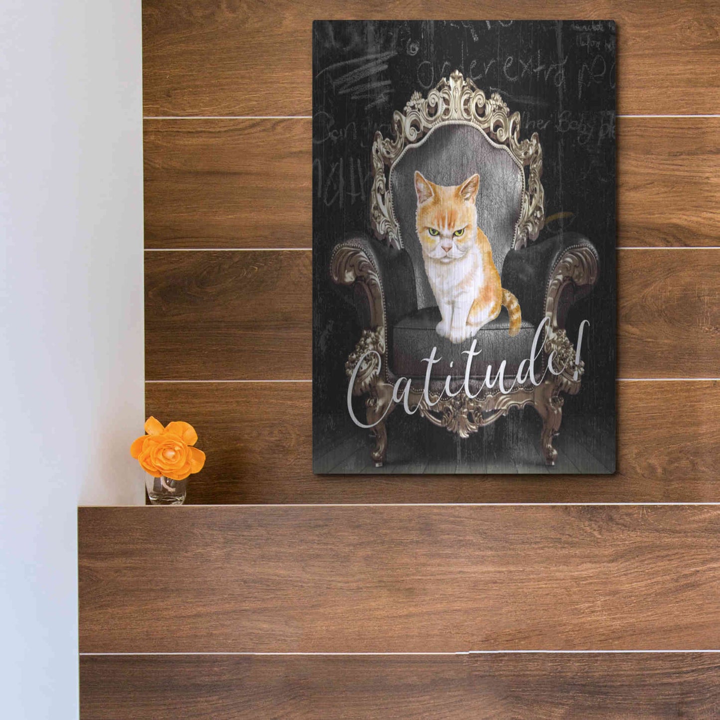Luxe Metal Art 'Catitude' by Karen Smith Metal Wall Art,12x16