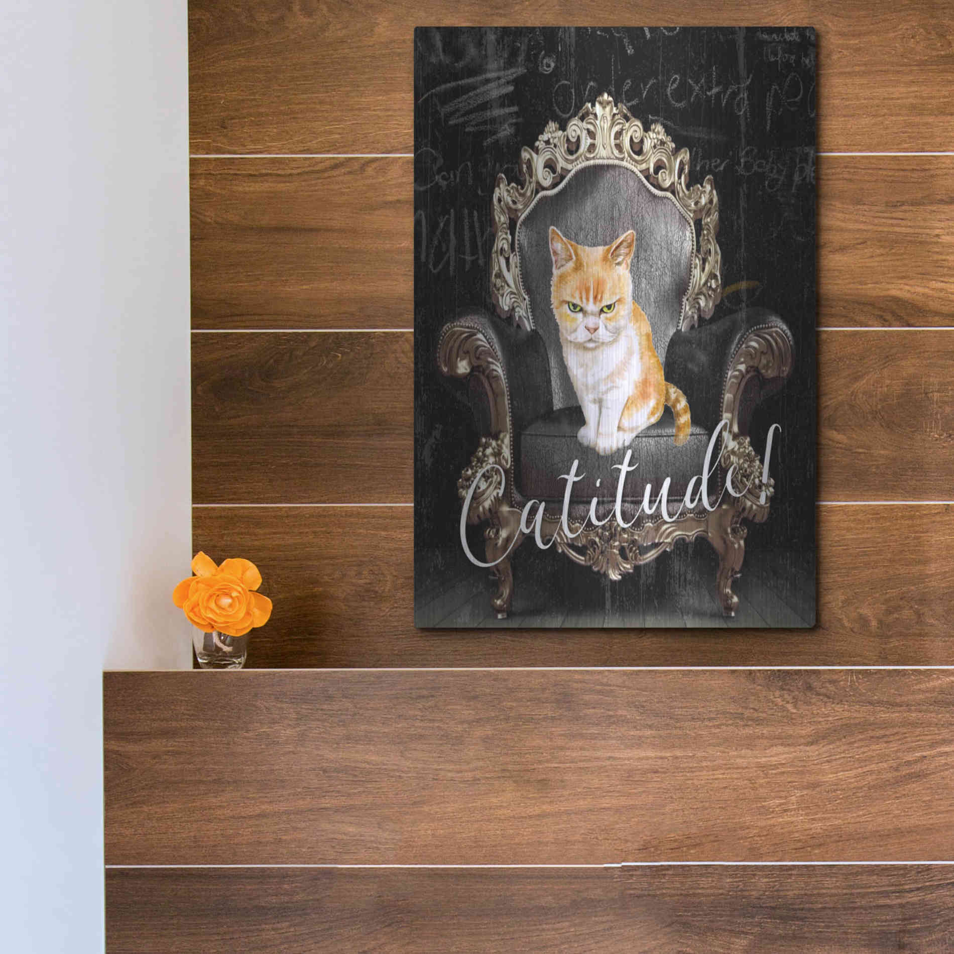 Luxe Metal Art 'Catitude' by Karen Smith Metal Wall Art,12x16