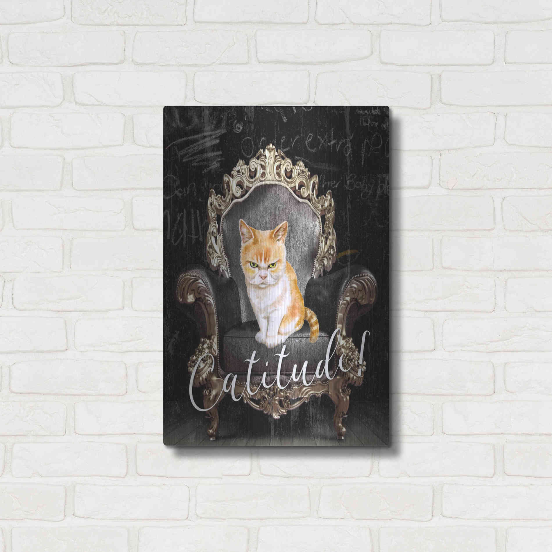Luxe Metal Art 'Catitude' by Karen Smith Metal Wall Art,16x24