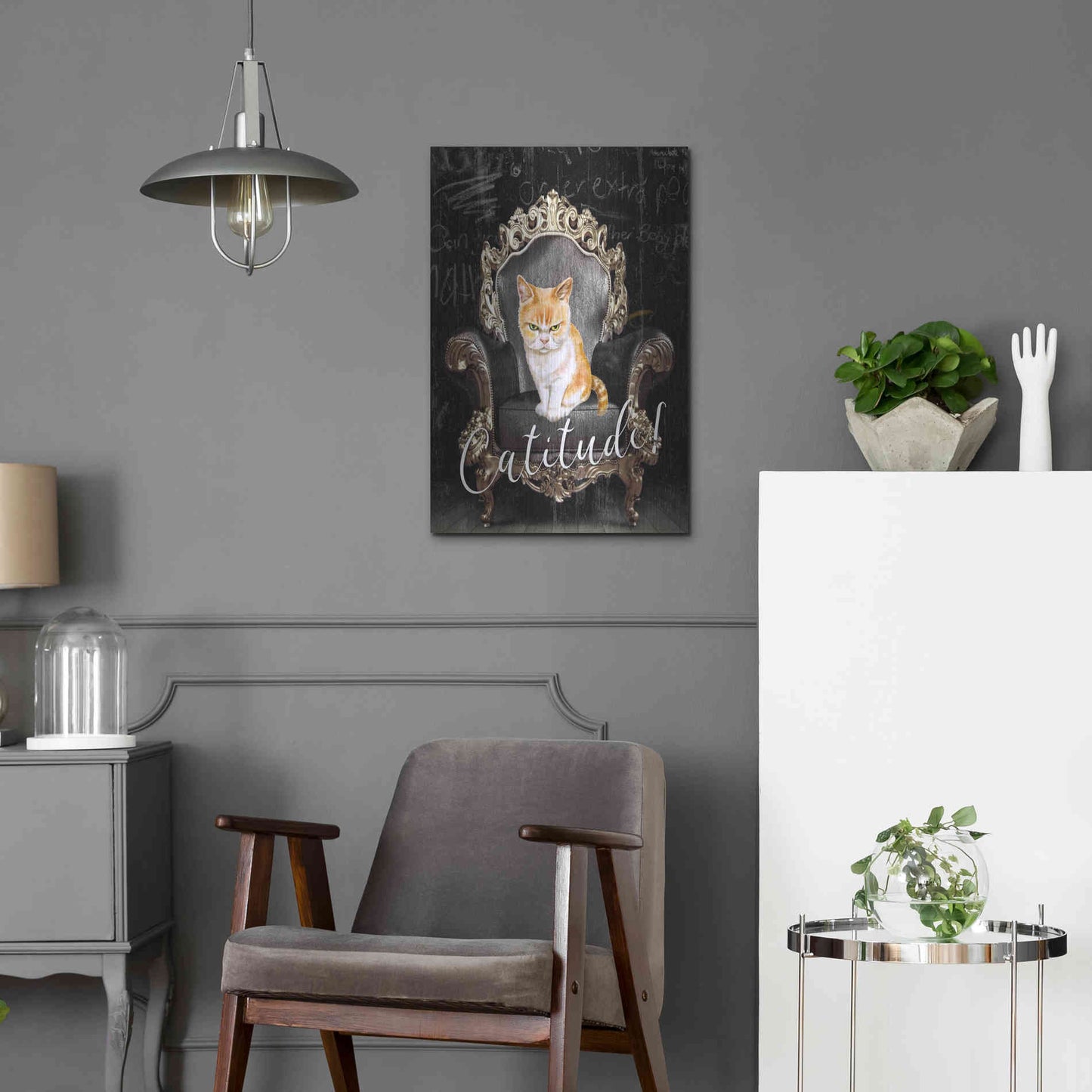 Luxe Metal Art 'Catitude' by Karen Smith Metal Wall Art,16x24