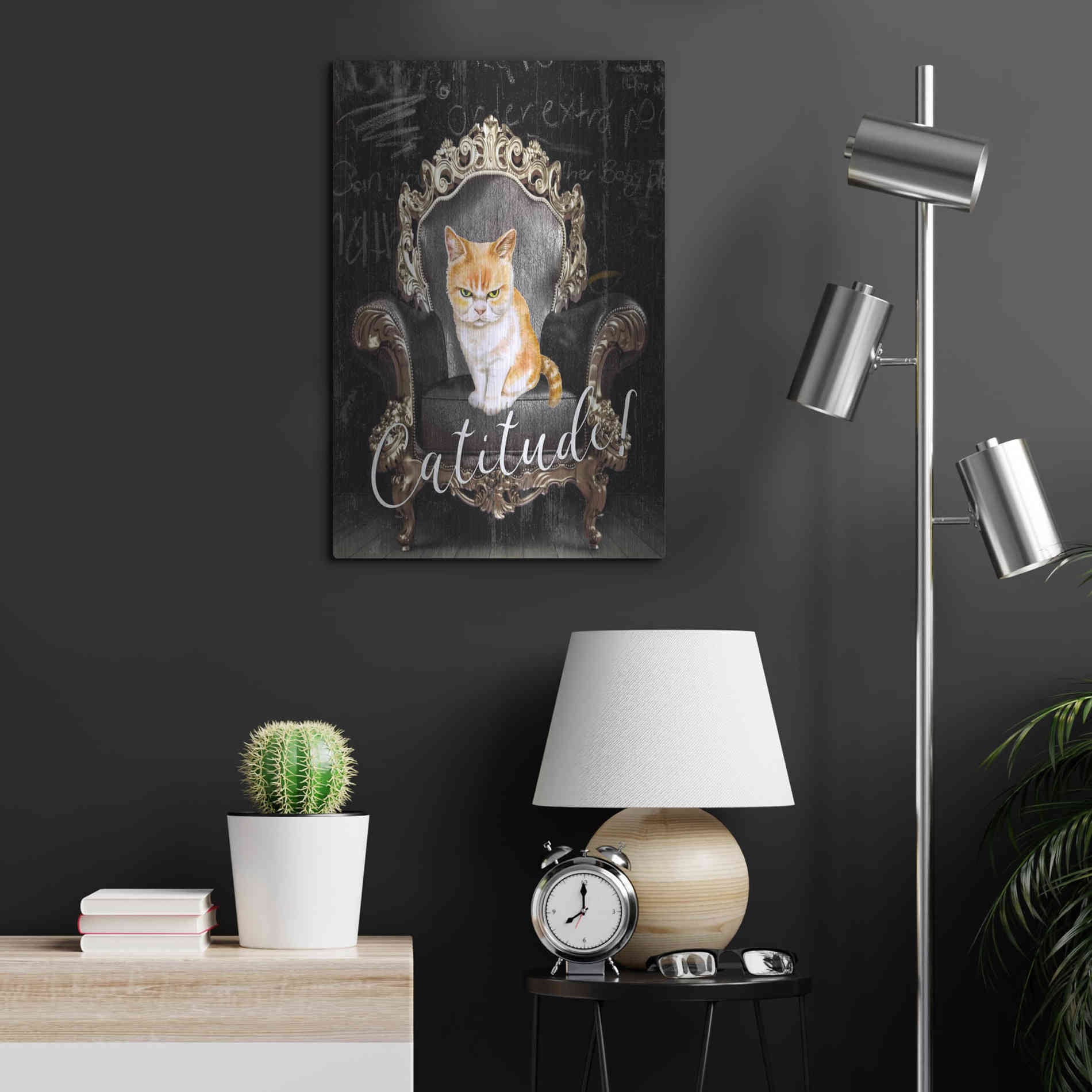 Luxe Metal Art 'Catitude' by Karen Smith Metal Wall Art,16x24