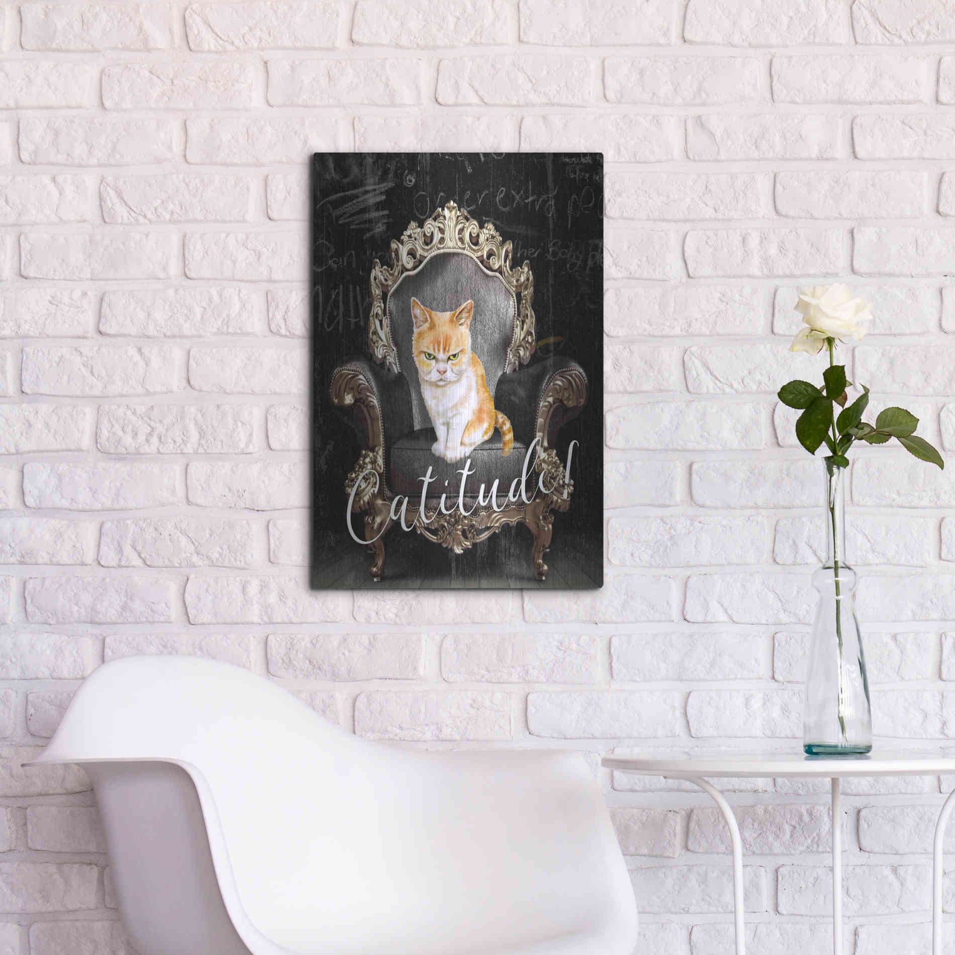 Luxe Metal Art 'Catitude' by Karen Smith Metal Wall Art,16x24