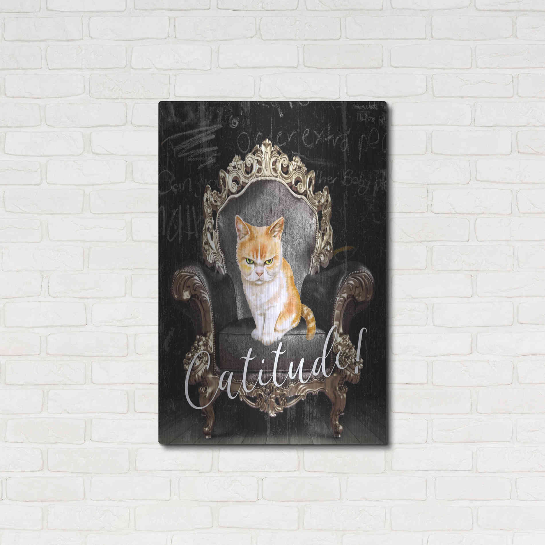 Luxe Metal Art 'Catitude' by Karen Smith Metal Wall Art,24x36