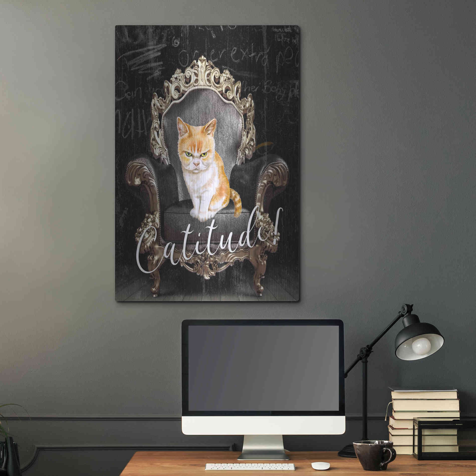 Luxe Metal Art 'Catitude' by Karen Smith Metal Wall Art,24x36