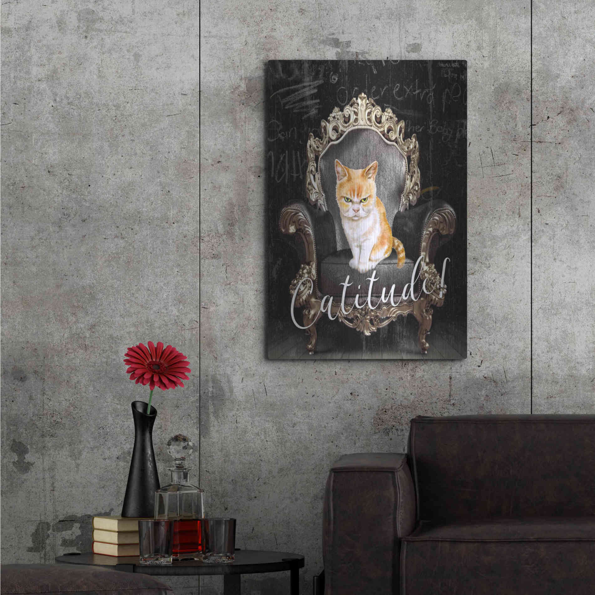 Luxe Metal Art 'Catitude' by Karen Smith Metal Wall Art,24x36