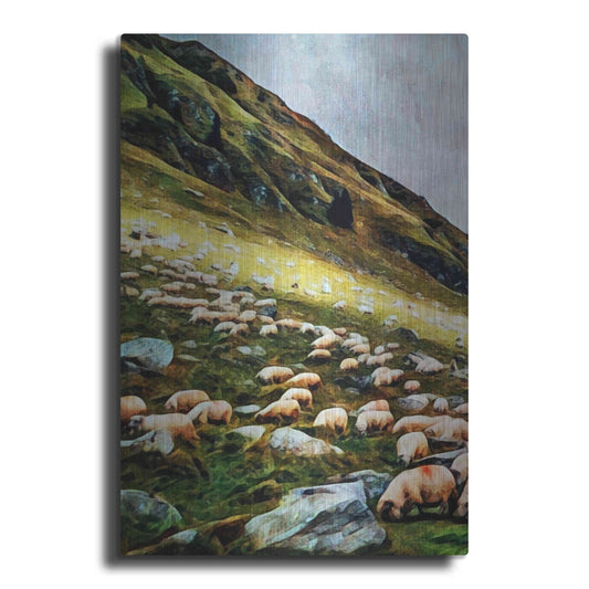 Luxe Metal Art 'Highland Hillside Herd' by Ashley Aldridge Metal Wall Art