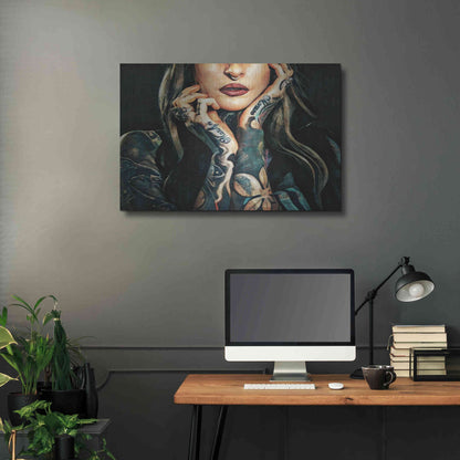 Luxe Metal Art 'Tattooed Temptress' by Ashley Aldridge Metal Wall Art,36x24