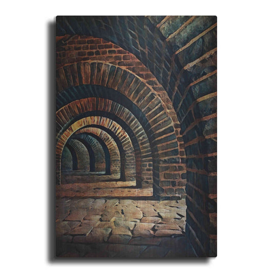 Luxe Metal Art 'Medieval Vaulted Cellar 2' by Ashley Aldridge Metal Wall Art