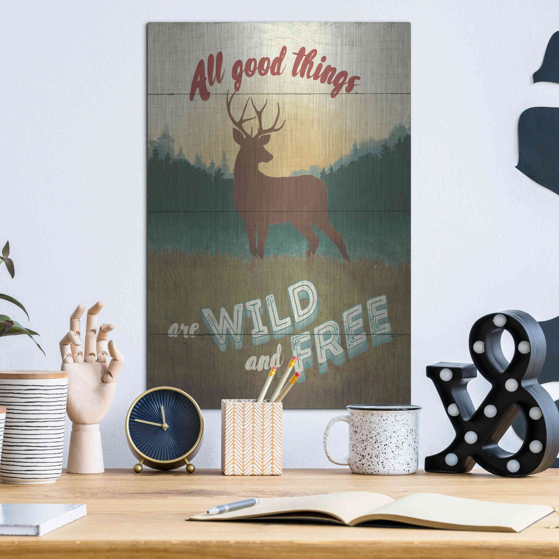 Luxe Metal Art 'Discover the Wild II' by Janelle Penner, Metal Wall Art,12x16