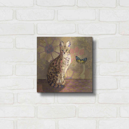 Luxe Metal Art 'Duchess Bellflower The Cat' by Evelia Designs Metal Wall Art,12x12