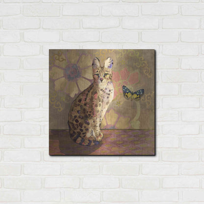 Luxe Metal Art 'Duchess Bellflower The Cat' by Evelia Designs Metal Wall Art,24x24