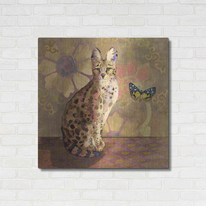 Luxe Metal Art 'Duchess Bellflower The Cat' by Evelia Designs Metal Wall Art,36x36