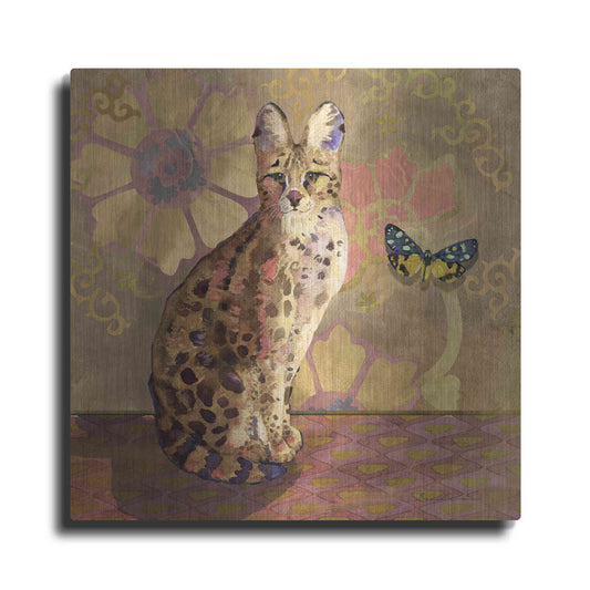 Luxe Metal Art 'Duchess Bellflower The Cat' by Evelia Designs Metal Wall Art